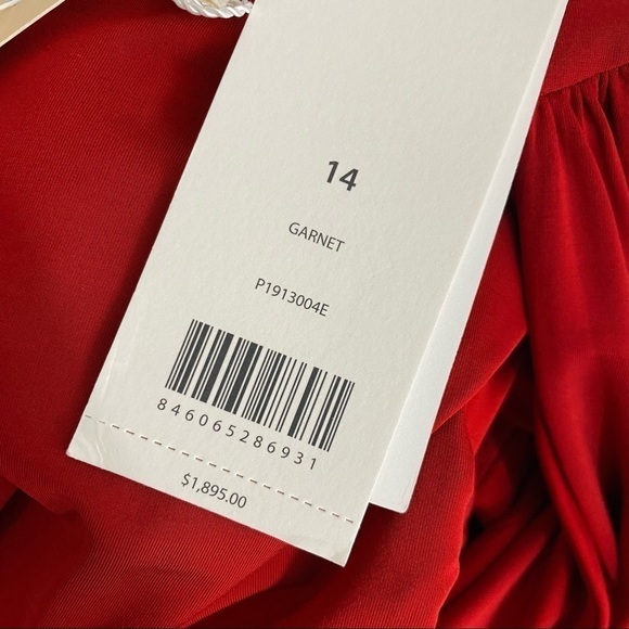 JASON WU COLLECTION Jersey V-Neck Twist Long Sleeve Red Dress New Size 14 - Picture 6 of 6